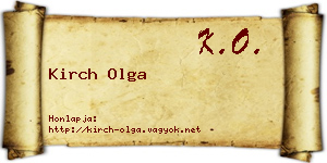 Kirch Olga névjegykártya